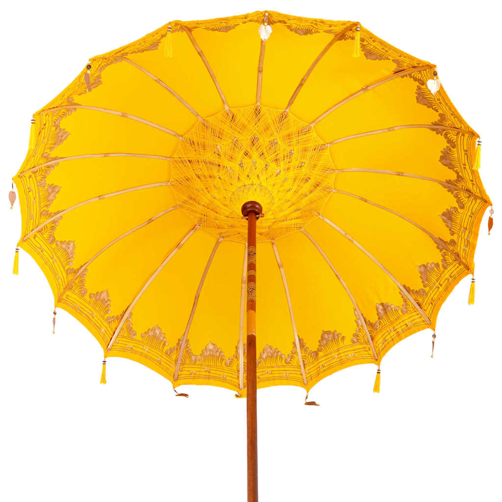 Balinese Parasol 260 Yellow 210-220 cm Cotton and solid wood