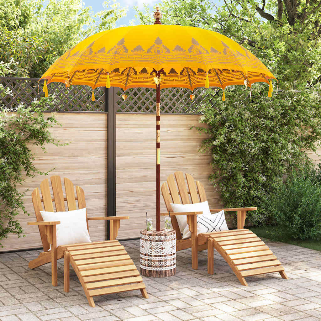 Balinese Parasol 260 Yellow 210-220 cm Cotton and solid wood