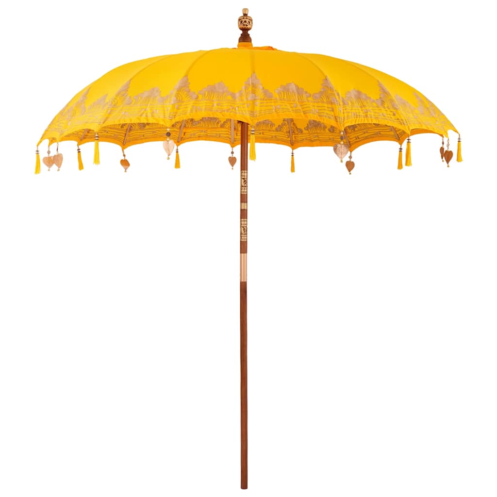 Balinese Parasol 260 Yellow 210-220 cm Cotton and solid wood