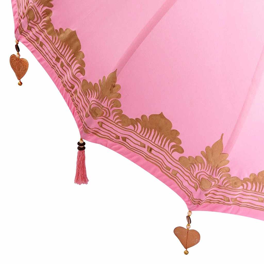 Balinese Parasol 260 Pink 180-190 cm Cotton and solid wood