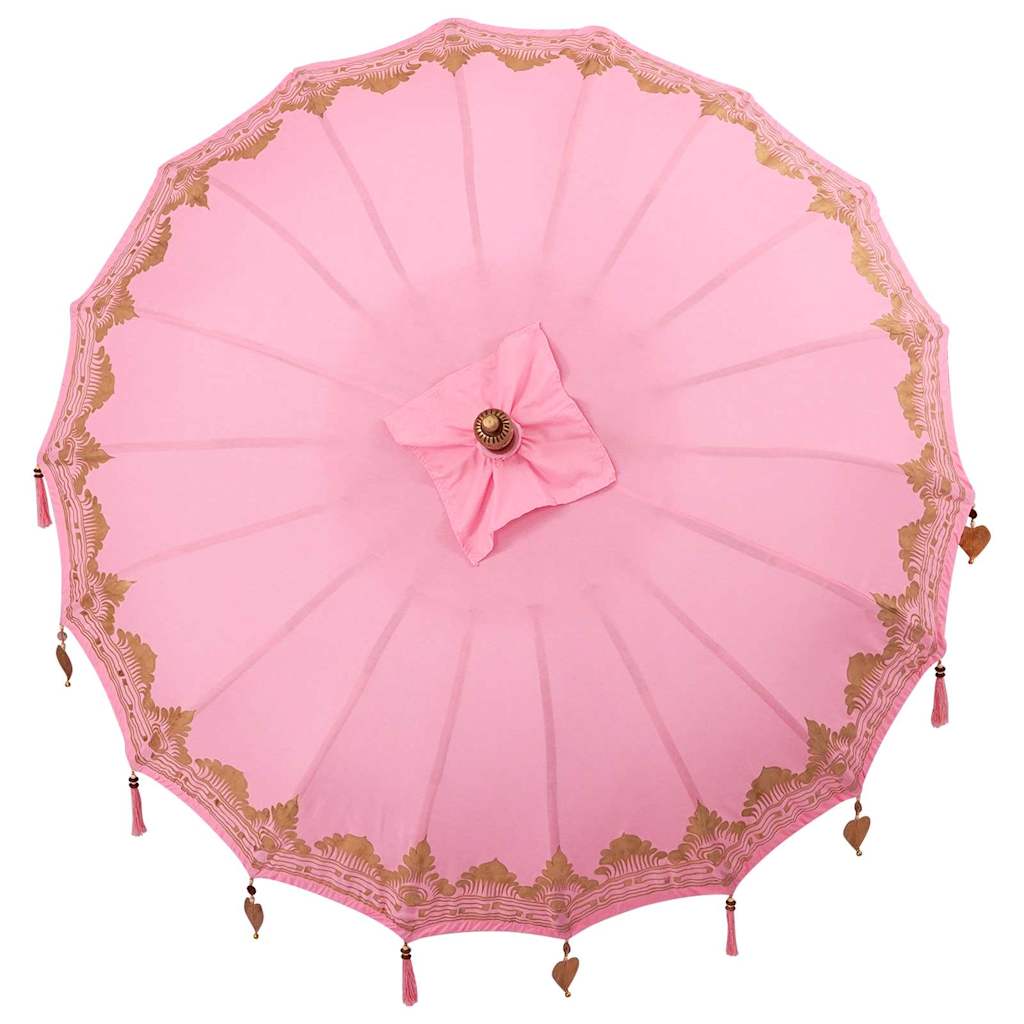 Balinese Parasol 260 Pink 180-190 cm Cotton and solid wood