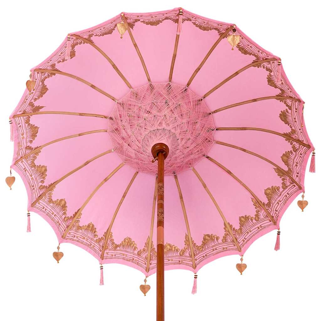Balinese Parasol 260 Pink 180-190 cm Cotton and solid wood