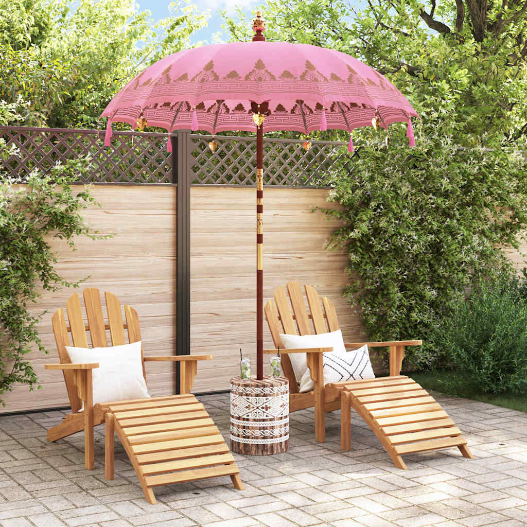 Balinese Parasol 260 Pink 180-190 cm Cotton and solid wood