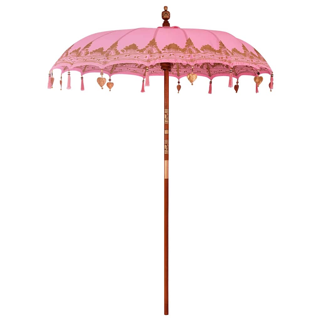 Balinese Parasol 260 Pink 180-190 cm Cotton and solid wood