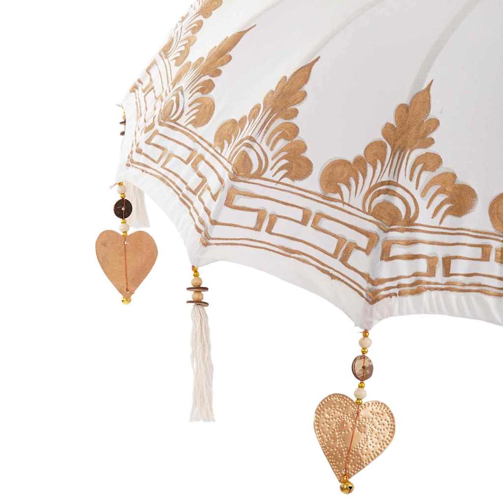 Balinese Parasol 260 Cream 95-100 cm Cotton and solid wood