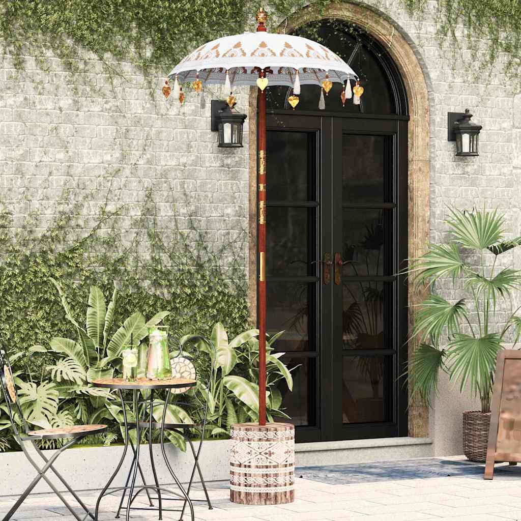 Balinese Parasol 260 Cream 95-100 cm Cotton and solid wood