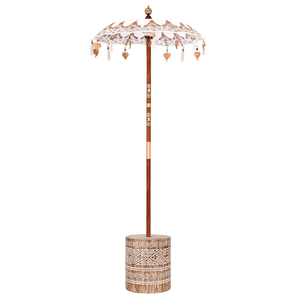 Balinese Parasol 260 Cream 95-100 cm Cotton and solid wood