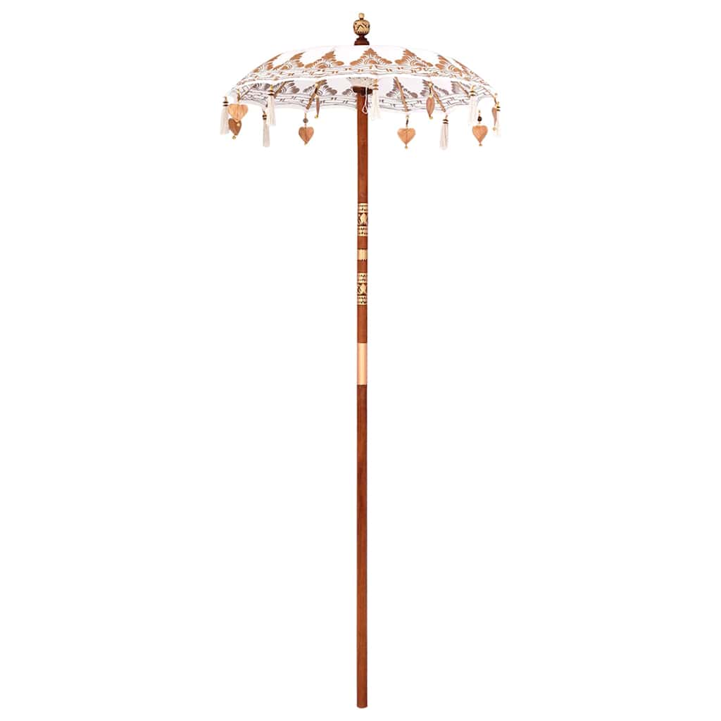 Balinese Parasol 260 Cream 95-100 cm Cotton and solid wood