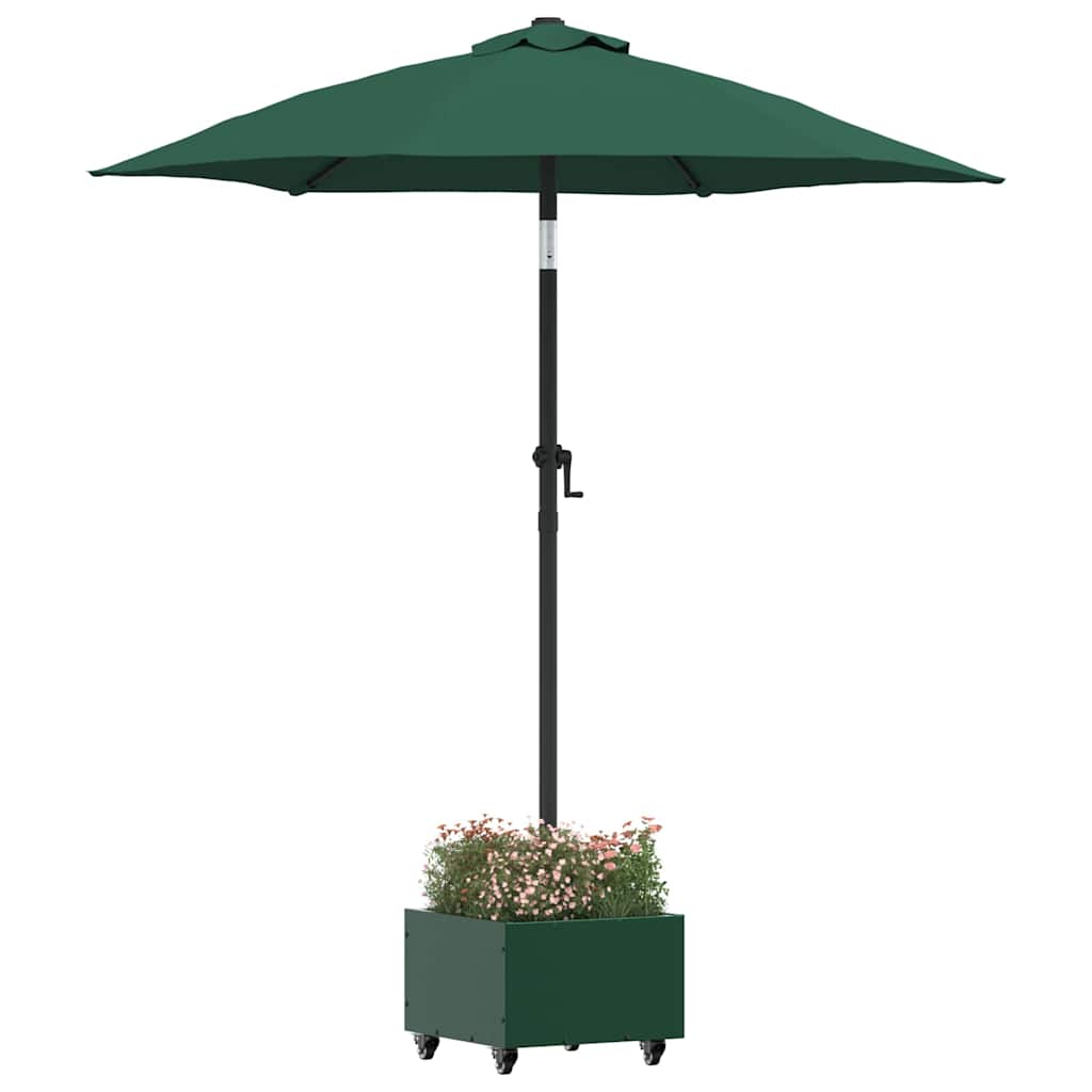 Parasol Base with Planter Green 45 x 45 x 45 cm Steel