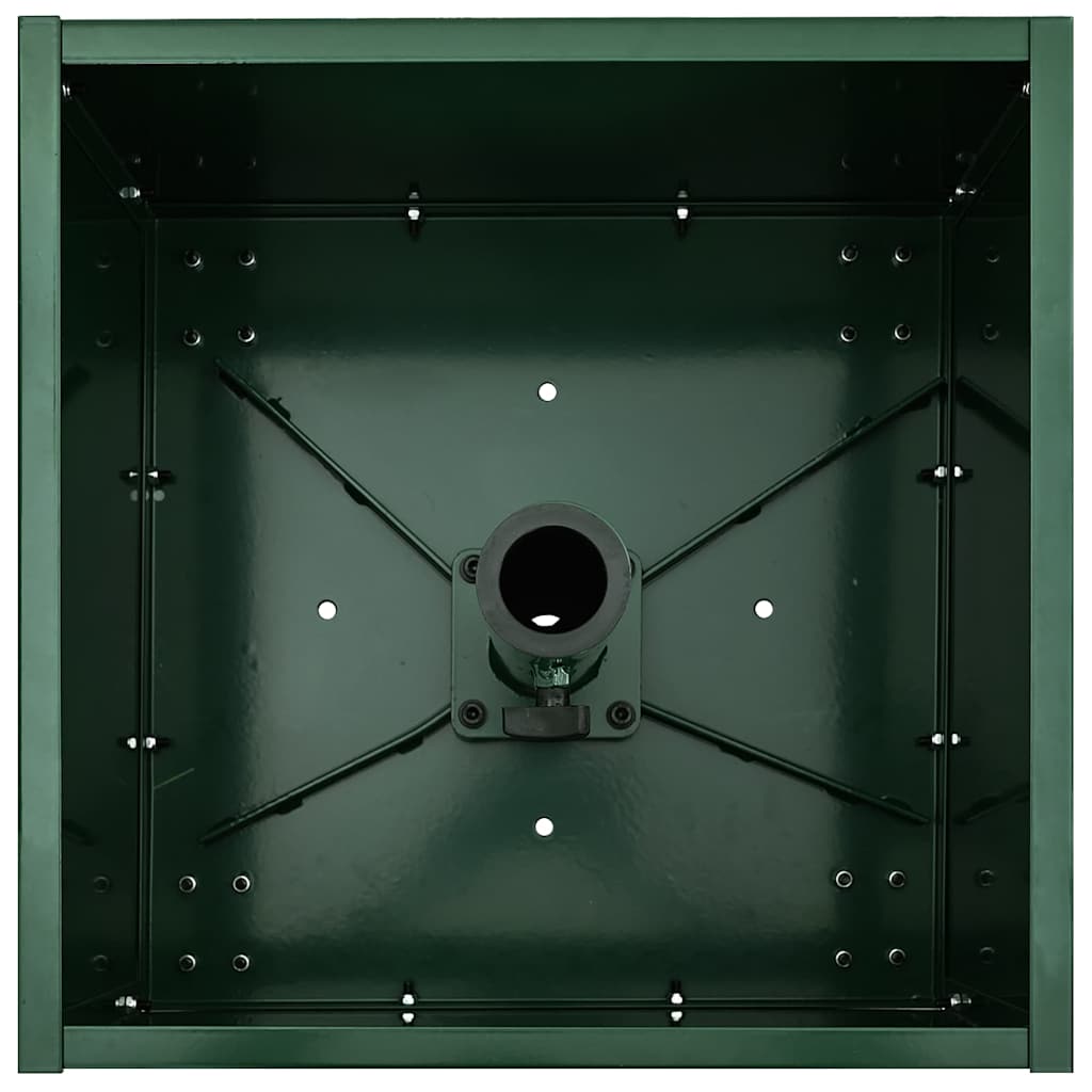 Parasol Base with Planter Green 45 x 45 x 45 cm Steel