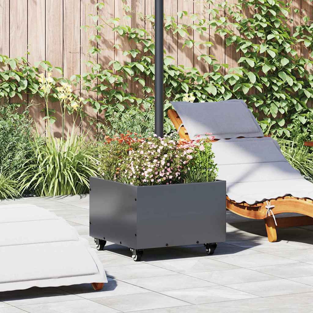 Parasol Base with Planter Anthracite 45 x 45 x 45 cm Steel