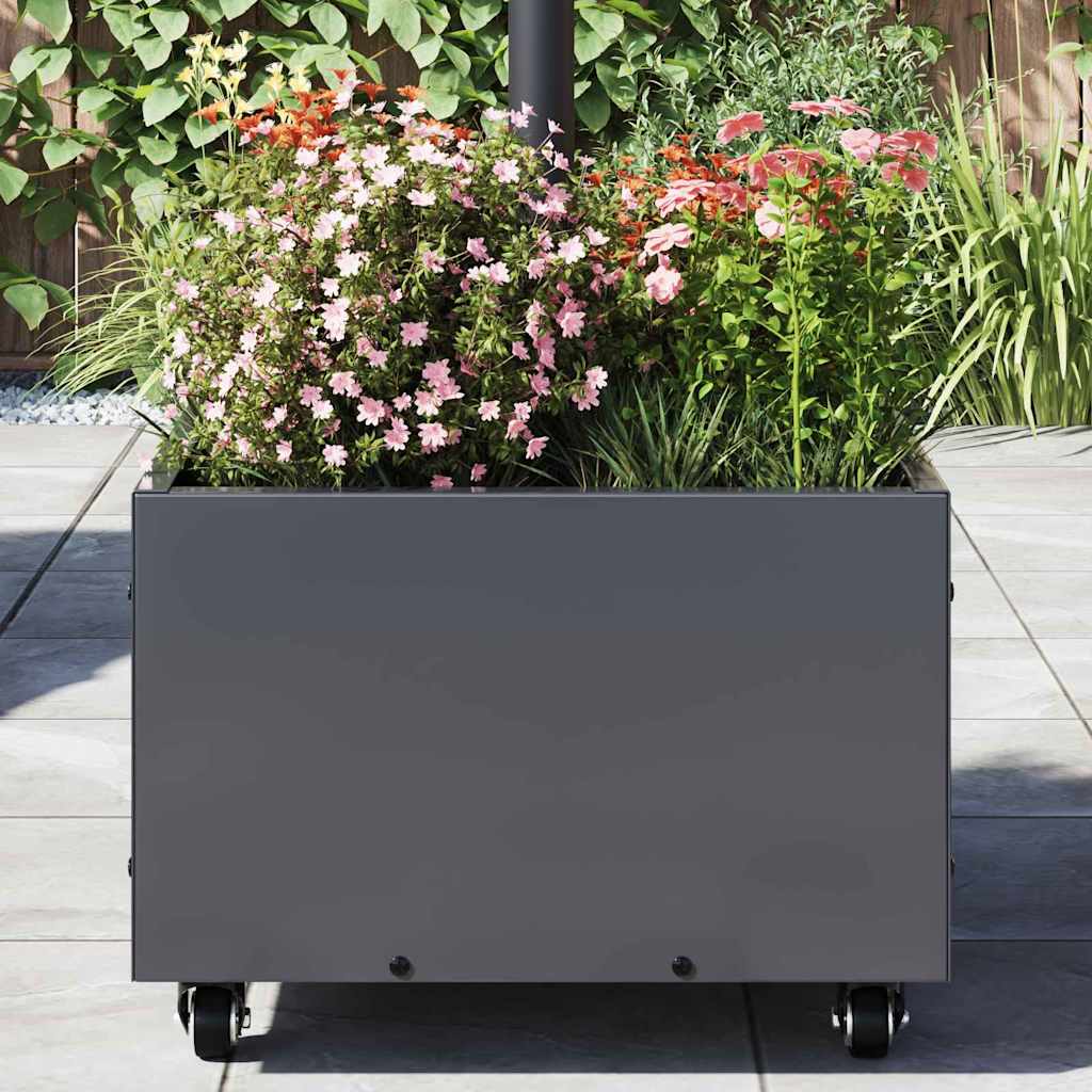 Parasol Base with Planter Anthracite 45 x 45 x 45 cm Steel