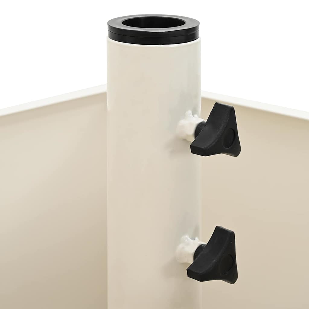 Parasol Base with Planter White 45 x 45 x 45 cm Steel