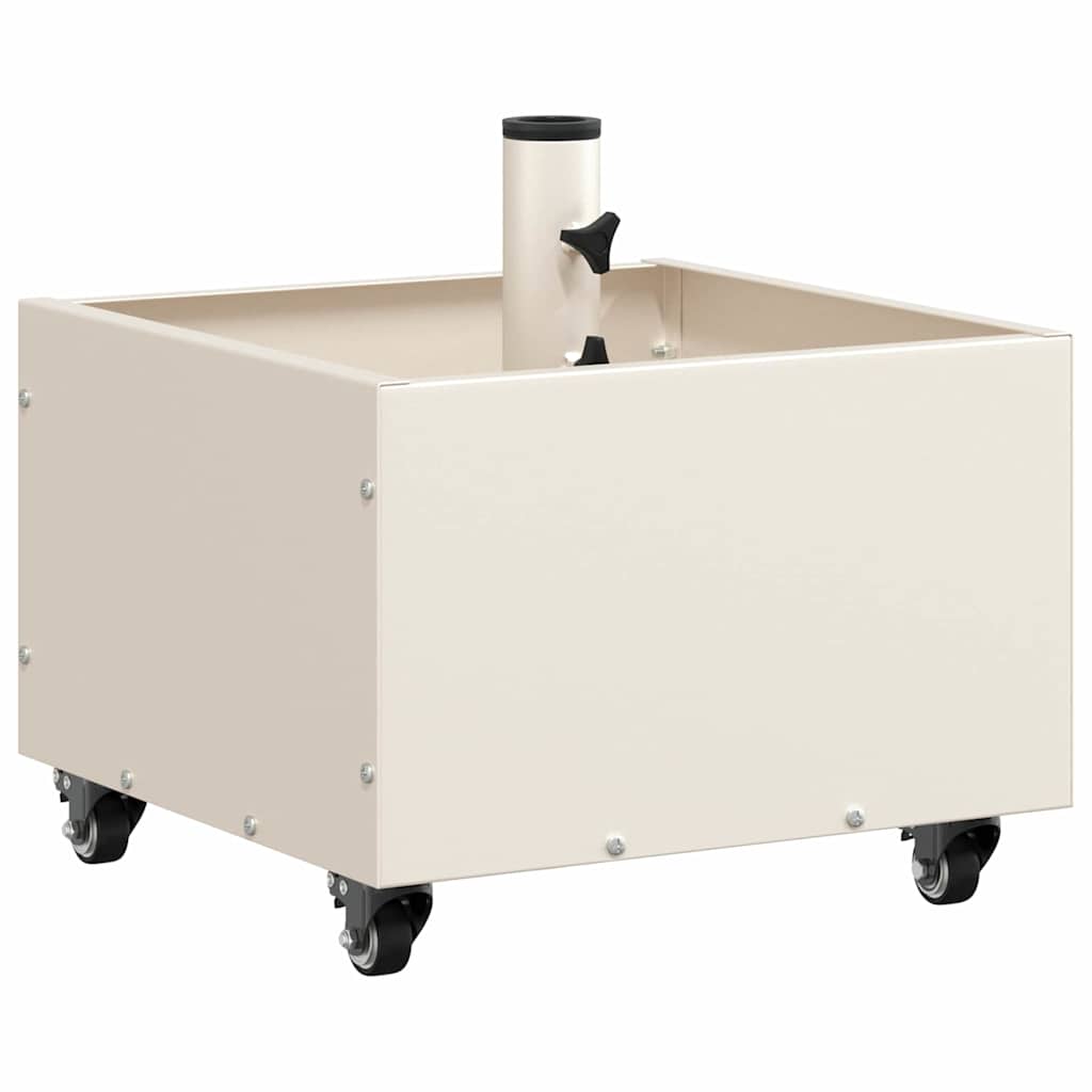 Parasol Base with Planter White 45 x 45 x 45 cm Steel
