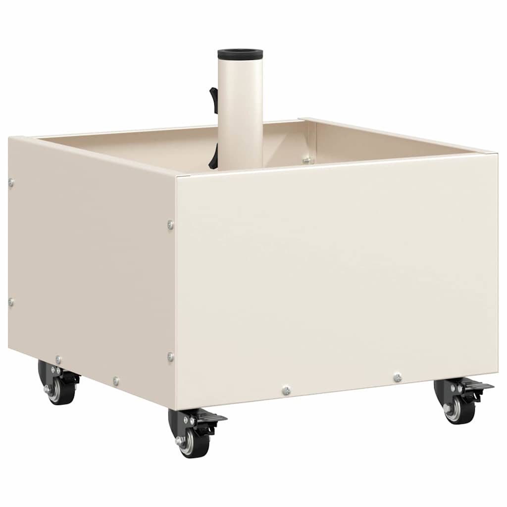Parasol Base with Planter White 45 x 45 x 45 cm Steel