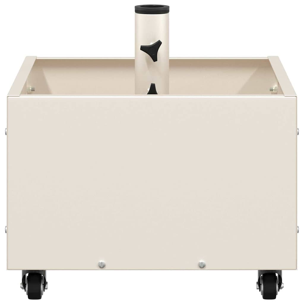 Parasol Base with Planter White 45 x 45 x 45 cm Steel