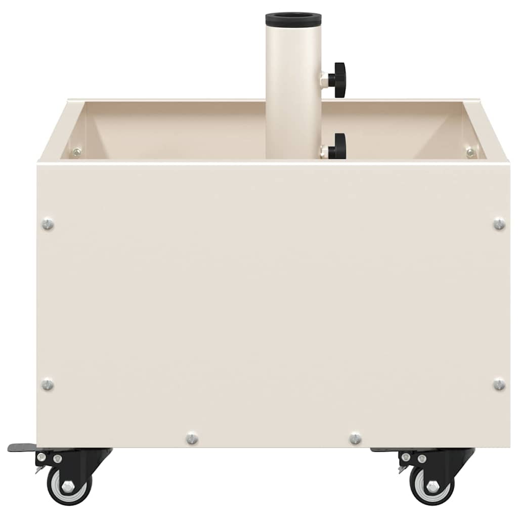 Parasol Base with Planter White 45 x 45 x 45 cm Steel