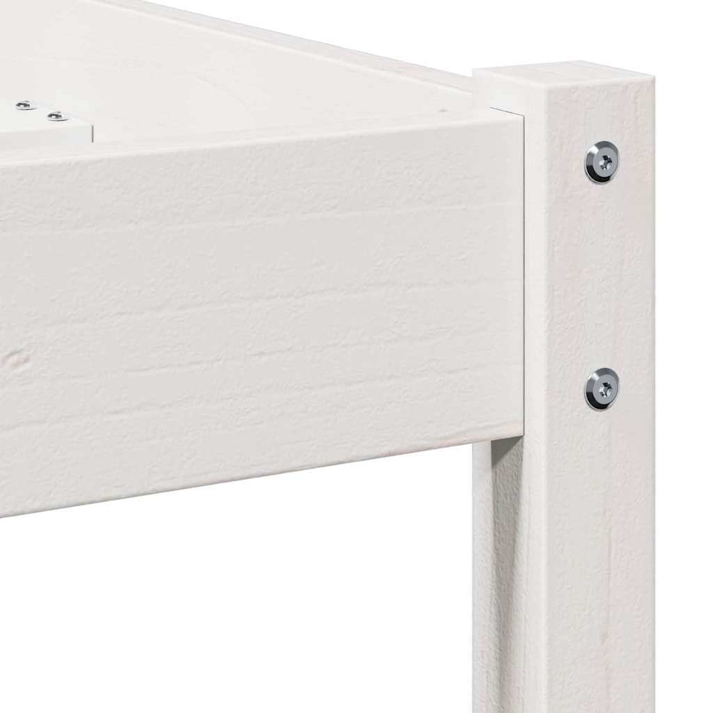 Bed Frame with Headboard White 220 x 140 cm Solid pine wood