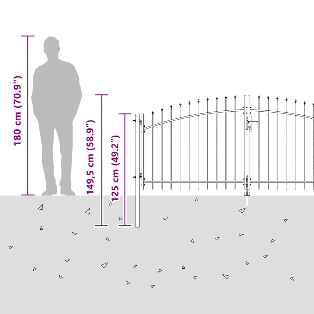 Garden Gate Black 100 x 400 cm