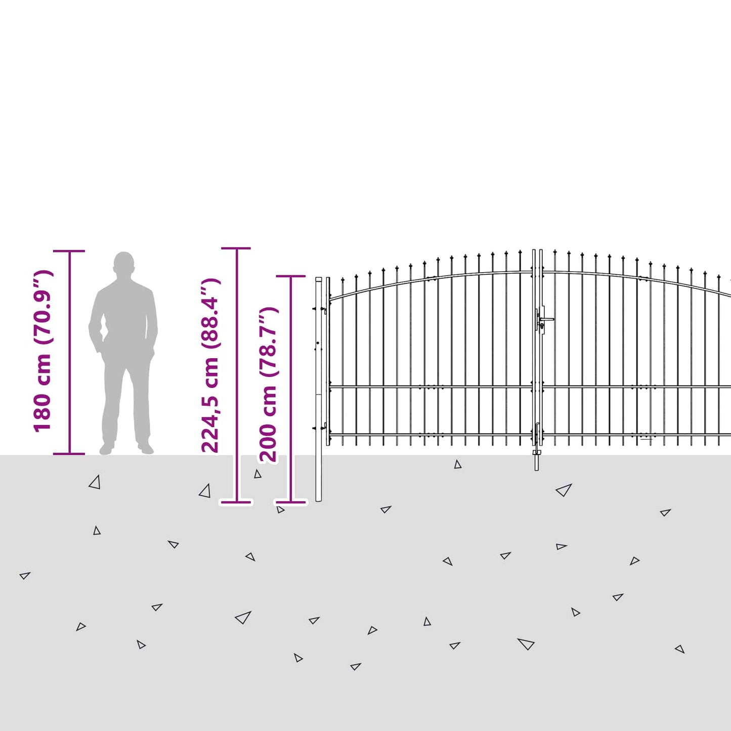 Garden Gate Black 150 x 400 cm Steel