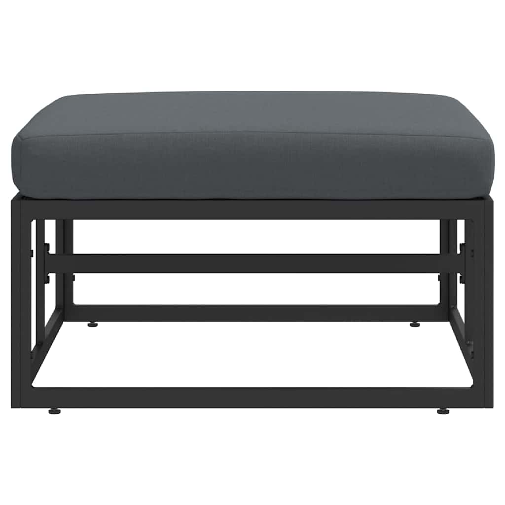 Outdoor Furniture with Cushion Black Aluminium