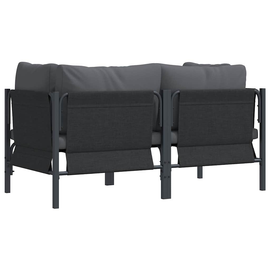 Outdoor Furniture with Cushion 2 pcs Anthracite Steel