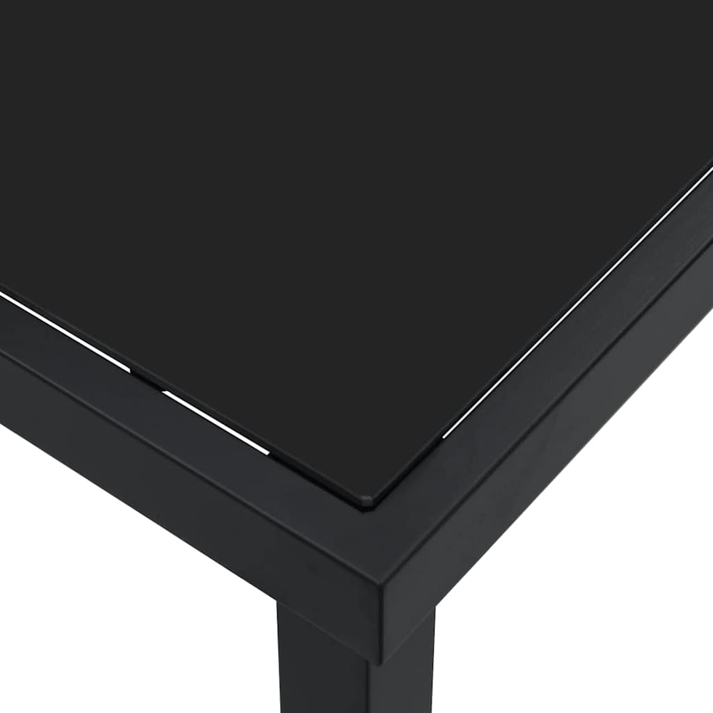Garden Table Black 140 x 80 x 73 cm Solid Teak wood