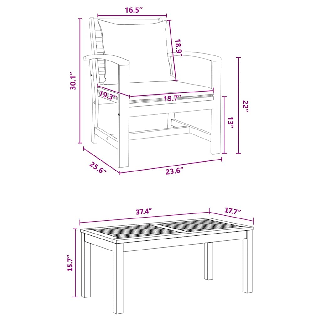 Garden Sofa Set Natural Solid teak wood