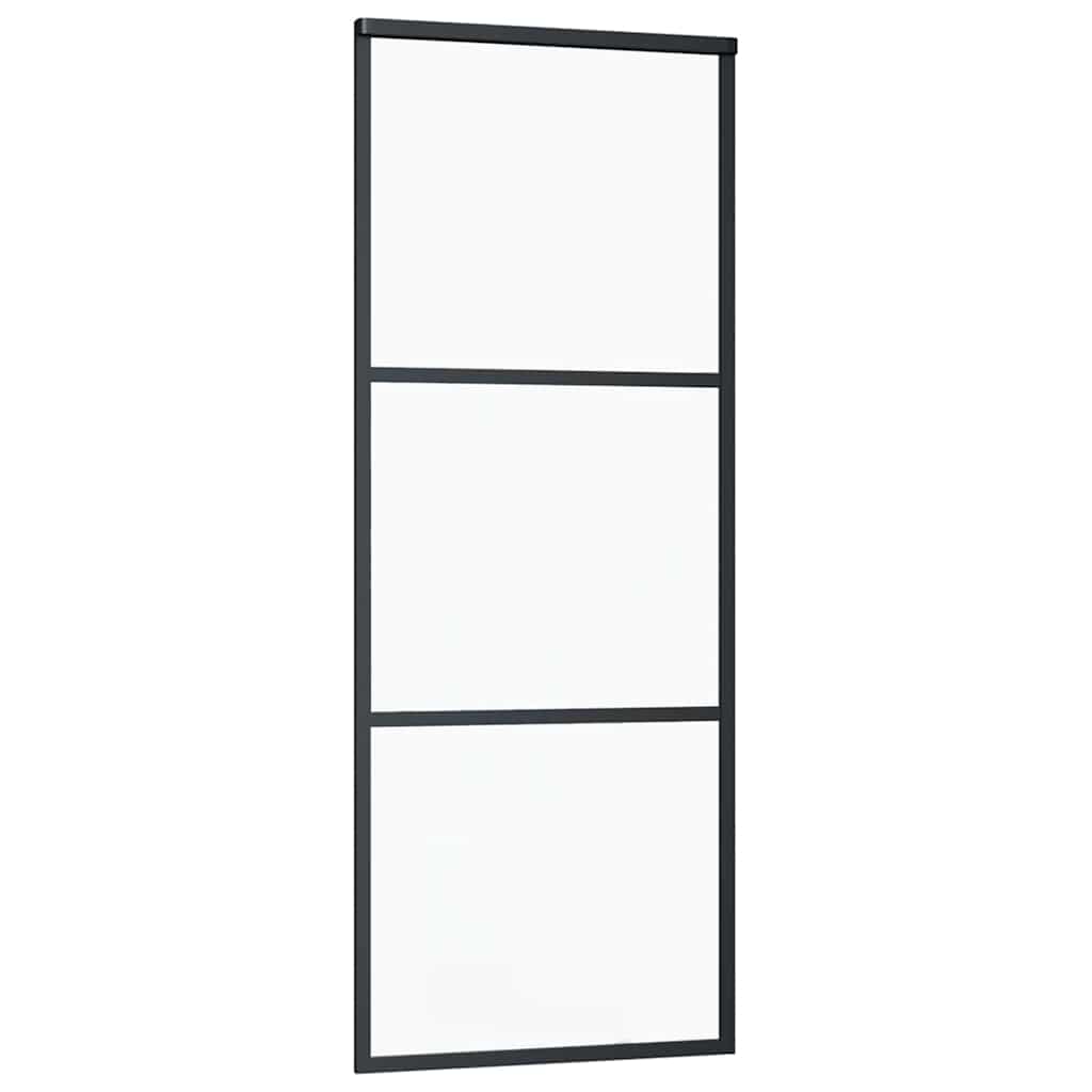Sliding Door with Hardware Set Black 76x205 cm ESG Glass