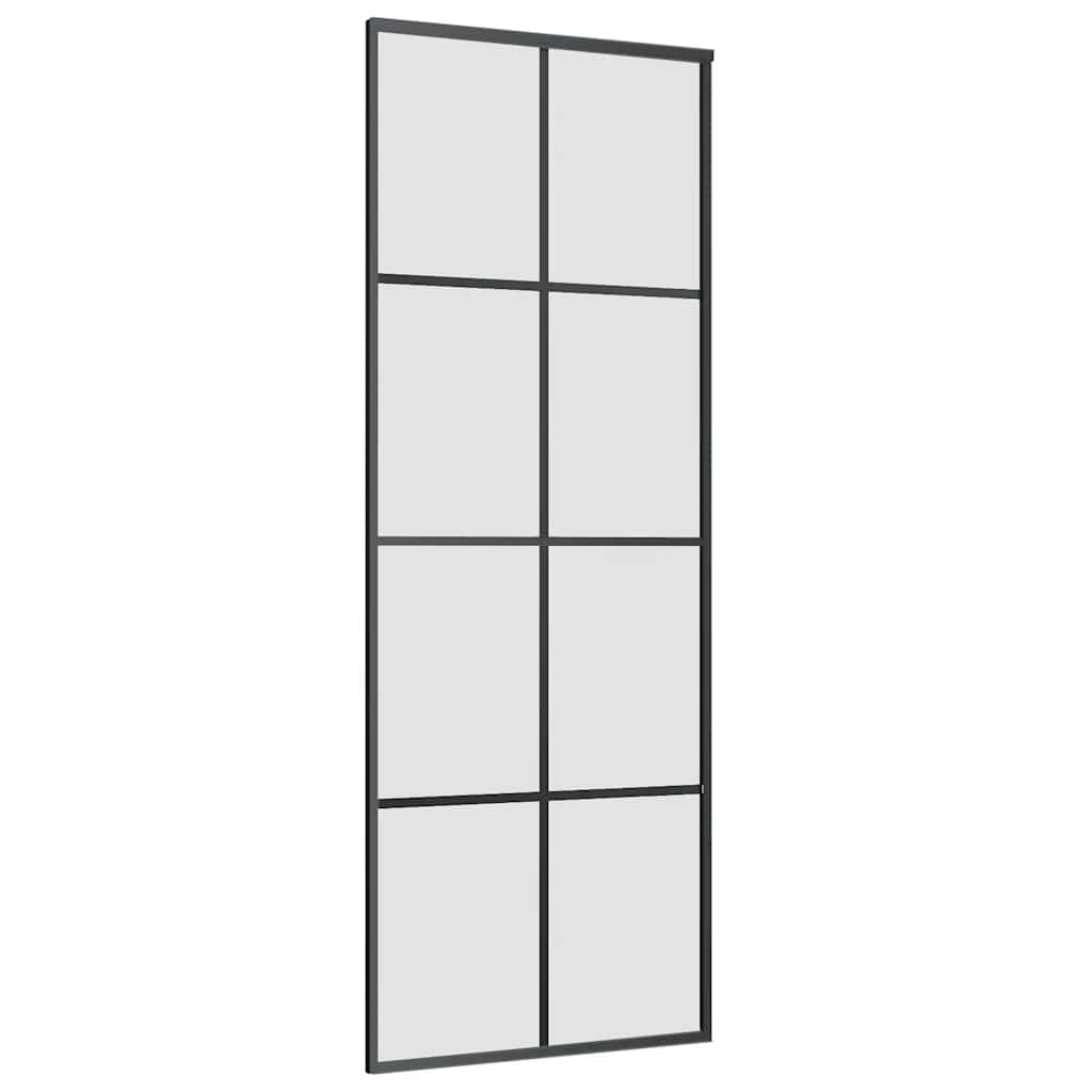 Sliding Door with Hardware Set Black 76x205 cm ESG Glass