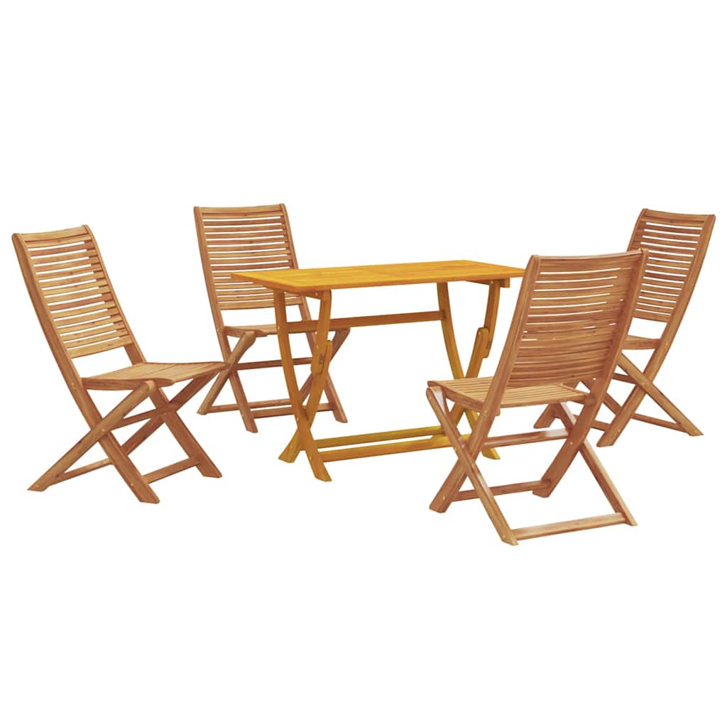 Garden Dining Set with Cushion 5 pcs Brown Solid acacia wood