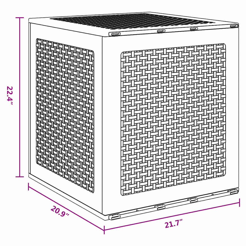 Garden Storage Box Light Grey 55 x 53 x 57 cm Polypropylene