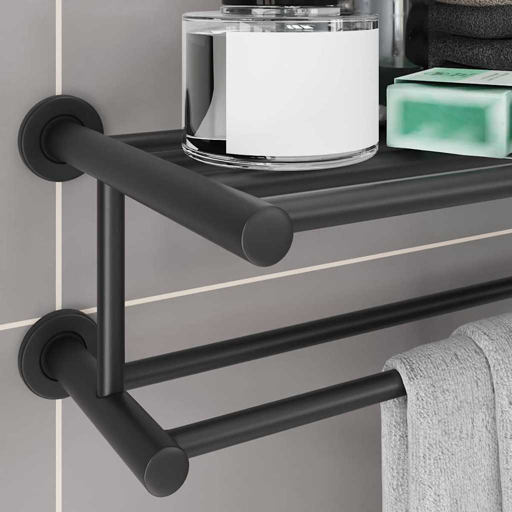 Towel Rack Black 61 x 23 x 17 cm Stainless steel