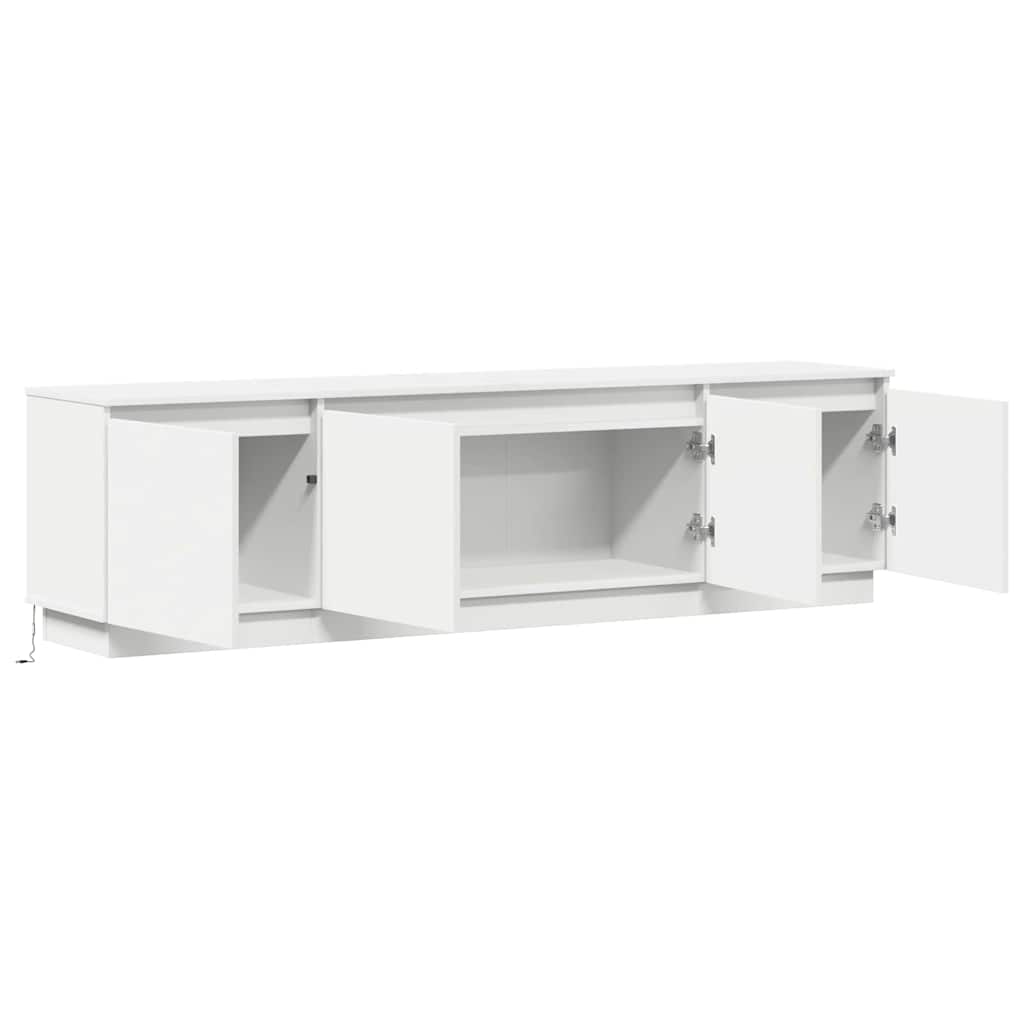TV cabinet with LED White 180 x 38 x 49 cm Engineered Wood