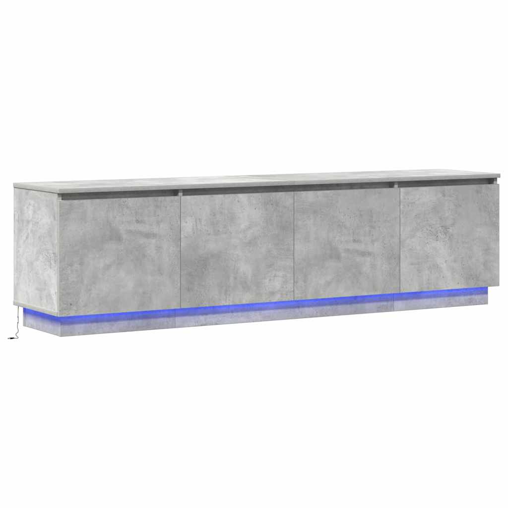 TV cabinet with LED Concrete grey 180 x 38 x 49 cm