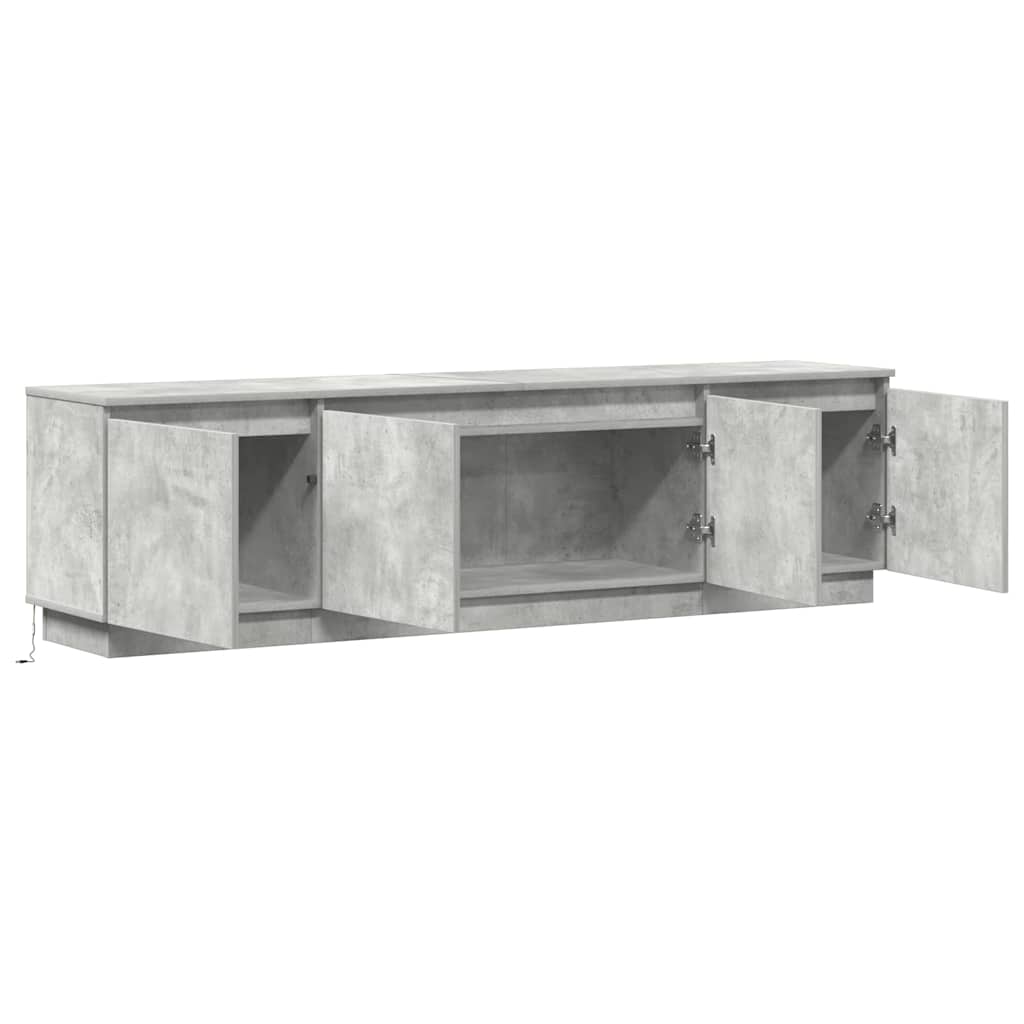 TV cabinet with LED Concrete grey 180 x 38 x 49 cm