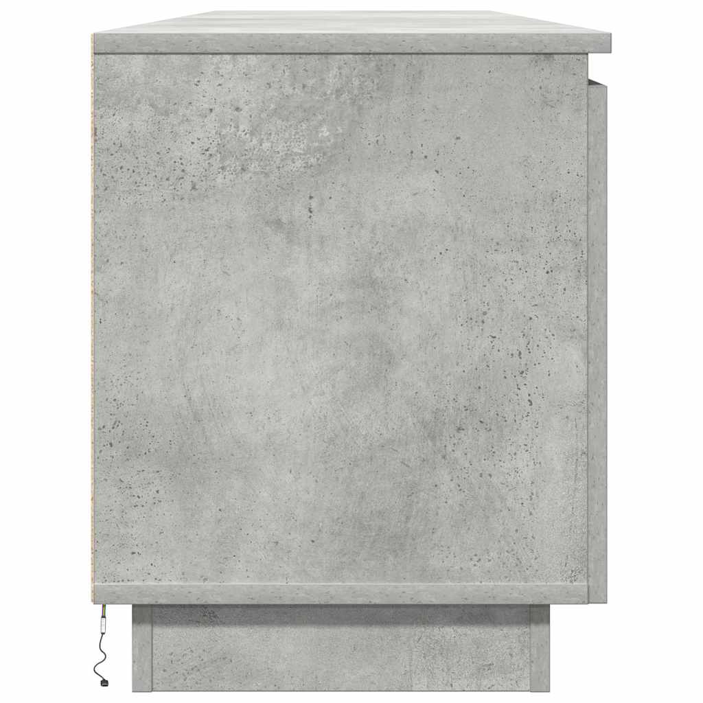 TV cabinet with LED Concrete grey 180 x 38 x 49 cm