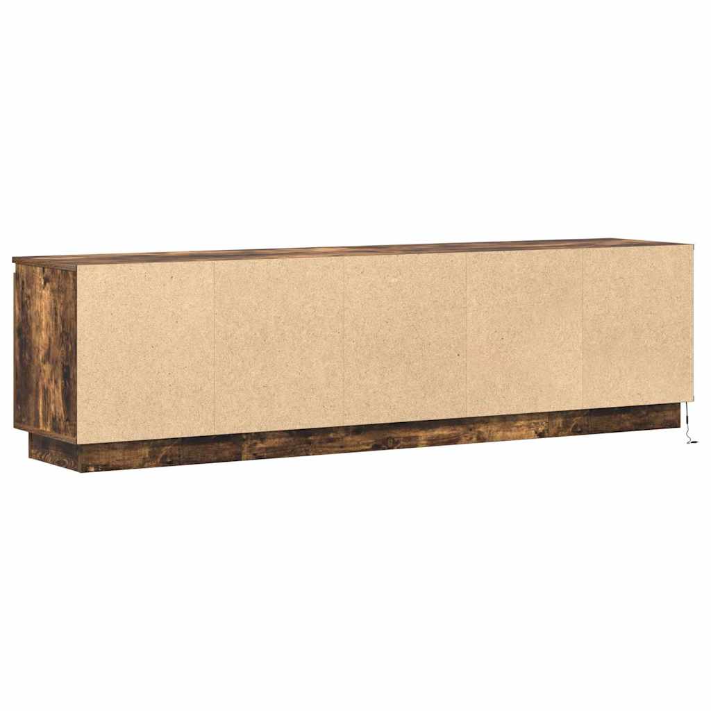 TV cabinet with LED Smoked oak 180 x 38 x 49 cm Engineered Wood