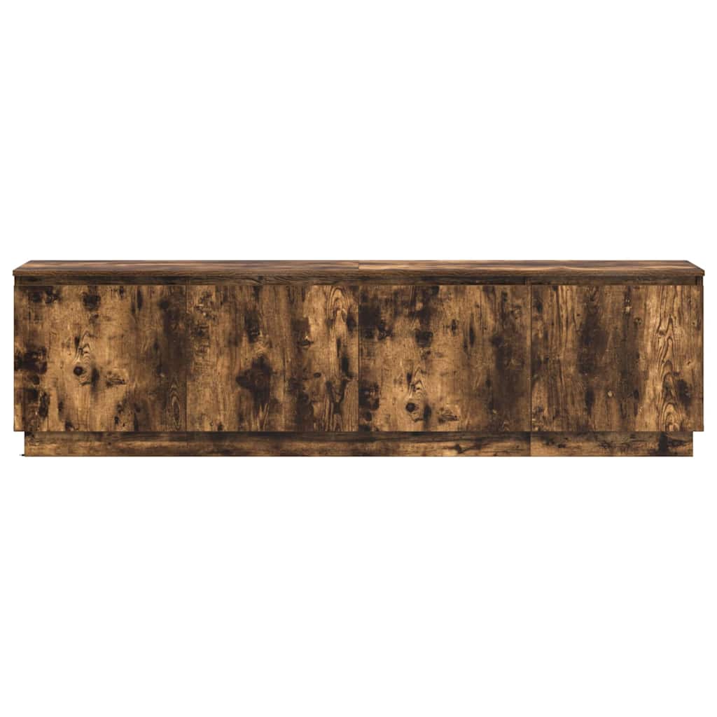 TV cabinet with LED Smoked oak 180 x 38 x 49 cm Engineered Wood
