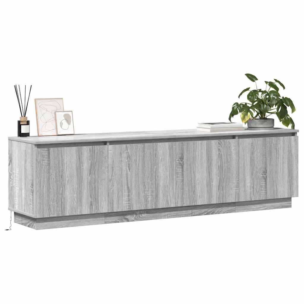 TV cabinet with LED Grey sonoma 180 x 38 x 49 cm