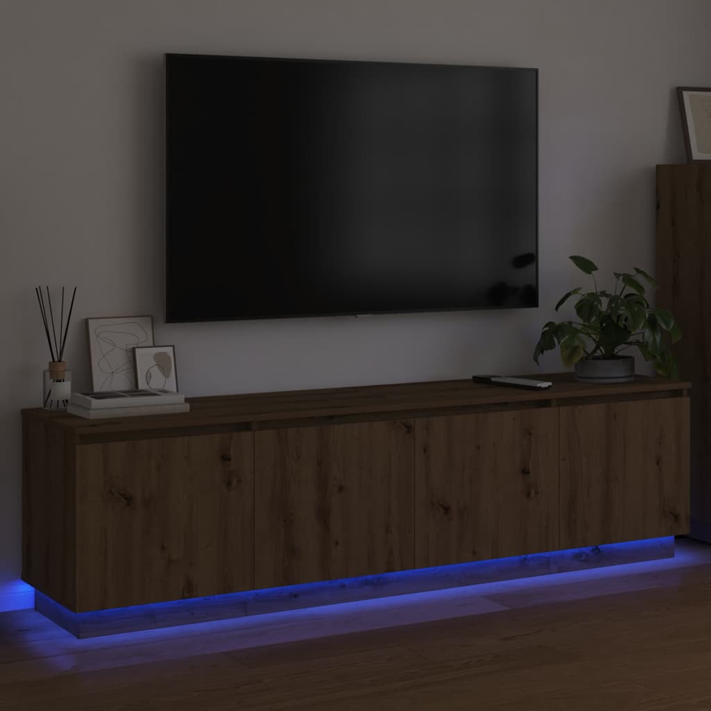 TV cabinet with LED Artisan oak 180 x 38 x 49 cm