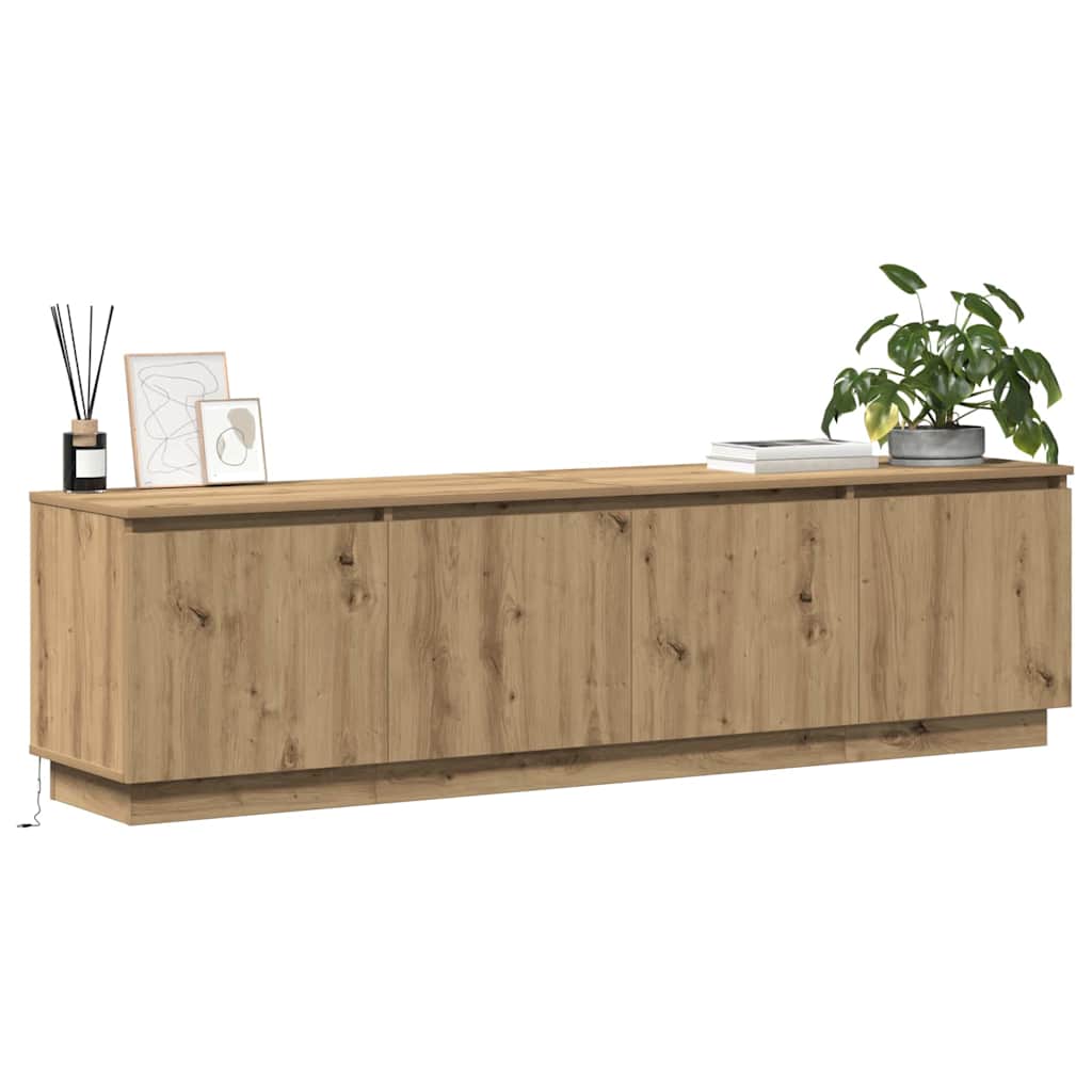 TV cabinet with LED Artisan oak 180 x 38 x 49 cm