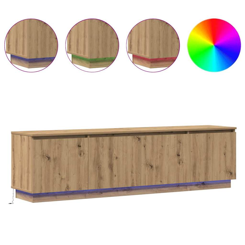 TV cabinet with LED Artisan oak 180 x 38 x 49 cm