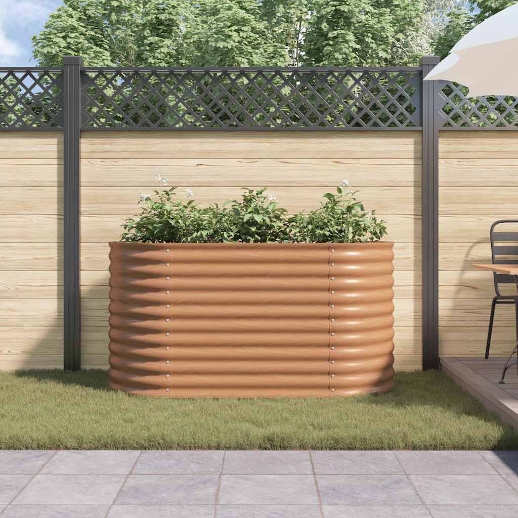 Garden Raised Bed Brown 160 x 80 x 81 cm Steel