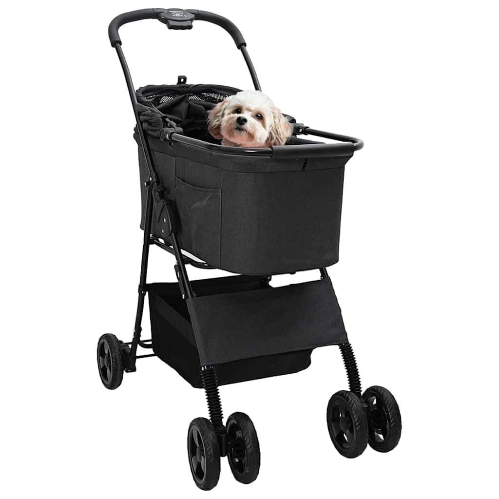 Folding Pet Stroller Black 81 x 47 x 99 cm 600D Oxford fabric