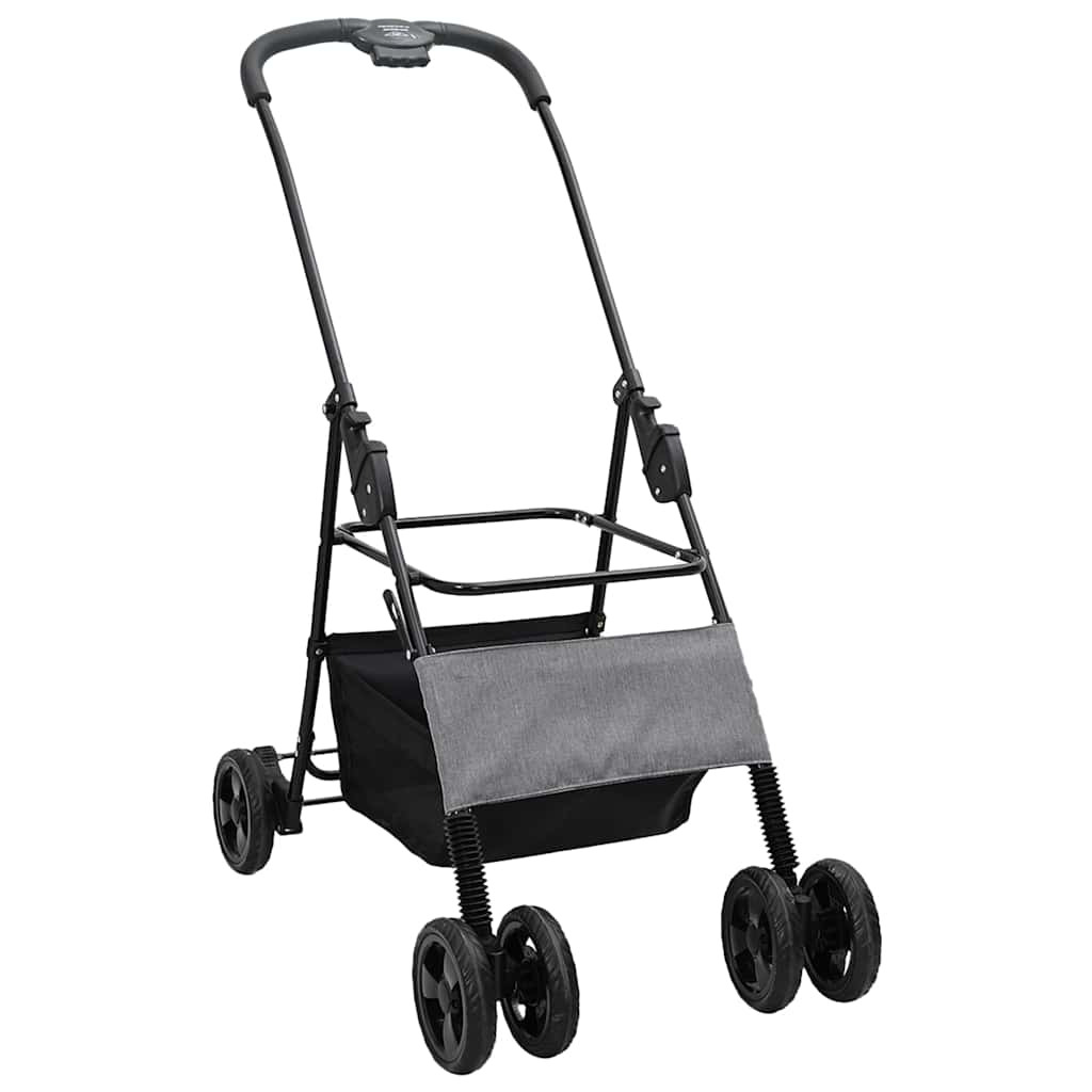 Folding Pet Stroller Grey 81 x 47 x 99 cm 600D Oxford fabric