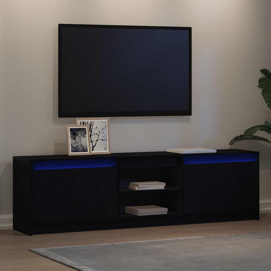 TV Cabinet Black 180 x 34 x 50 cm Engineered wood