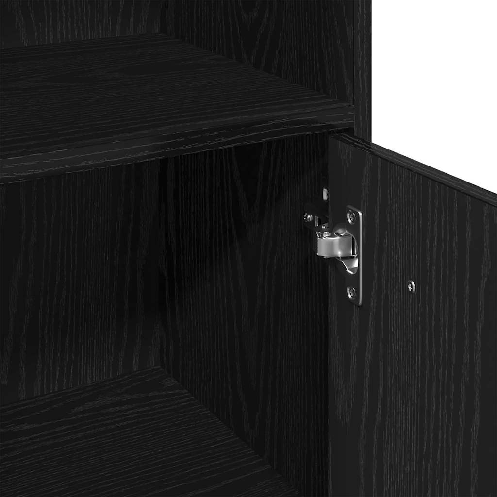 Bathroom Furniture Set 3 pcs Black Oak 30 x 30 x 180 cm