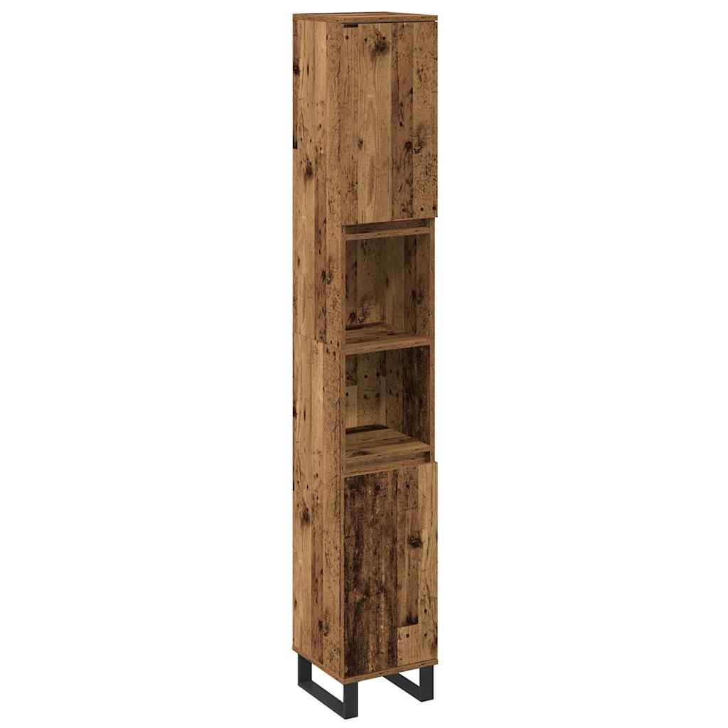 Bathroom Furniture Set with Door 3 pcs Brown 30 x 30 x 180 cm