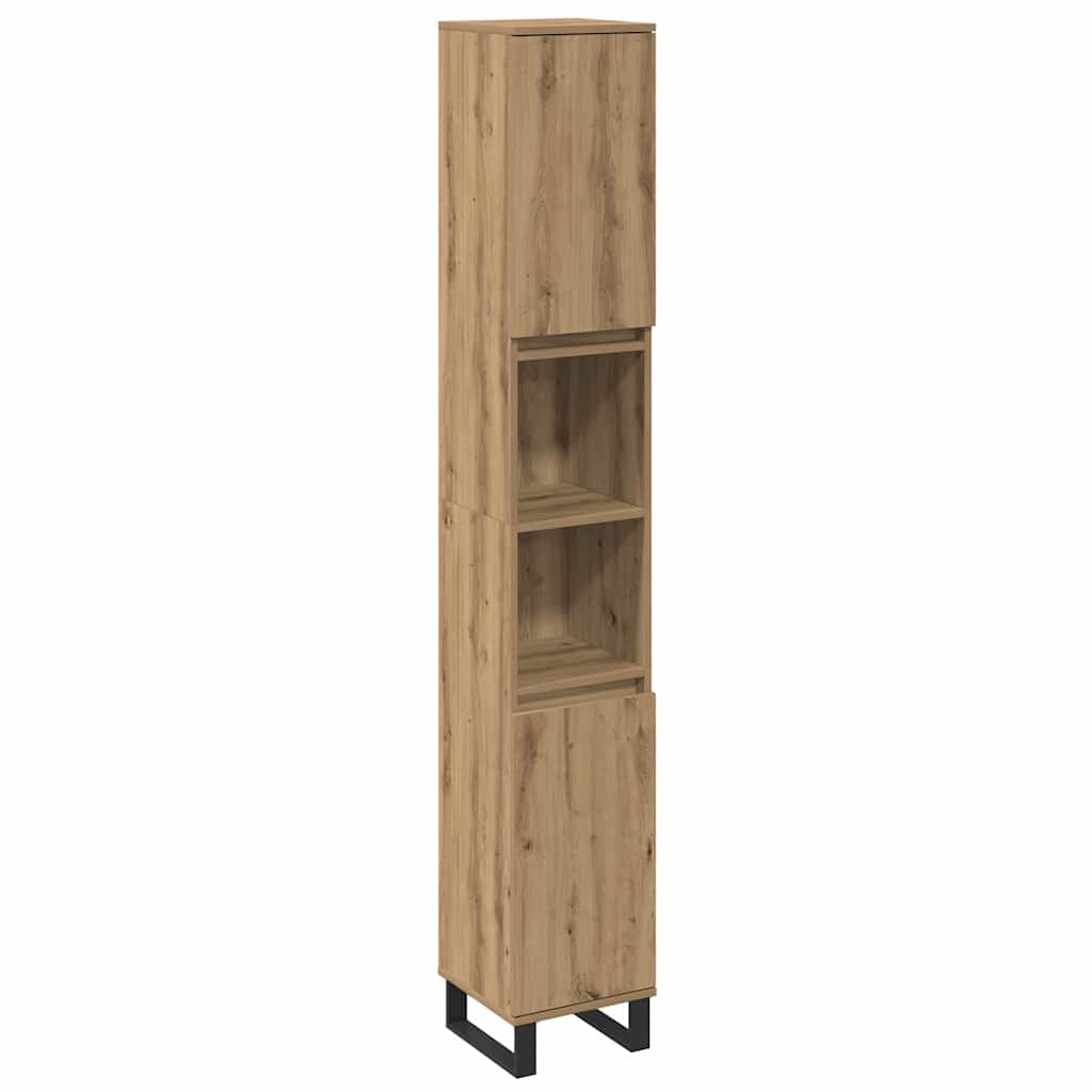 Bathroom Furniture Set with Door 3 pcs Brown 30 x 30 x 180 cm